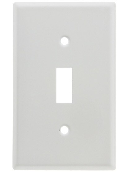 Classic Single Toggle Switch Plate In White Enamel.
